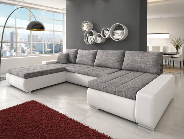 ESQUINERO DOBLE CAMA PLOMO Y BLANCO