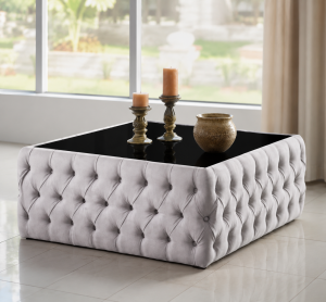 PUF-BOT-REC-001 PUFF MESA ESTILO CAPITONE GRIS